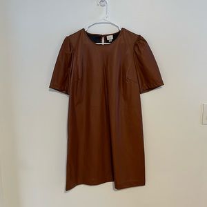 Faux leather dress with pockets